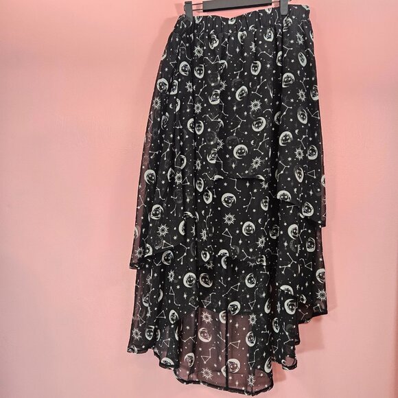 NWT Hot Topic Sanrio Chococat Celestial Hi-Low Midi Skirt Black Cat POCKETS Plus - Picture 6 of 8